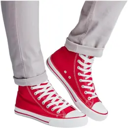 Unisex Retro High Top Canvas Sneaker Model Image